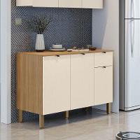 Balcão De Cozinha Vert Plus 3 Portas 1 Gaveta 120 Cm Freijó Soft - Kits Paraná - 4