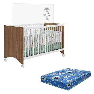 Berço Nacional Gutti Amadeirado Acetinado Com Colchão Ortobom - Móveis Estrela