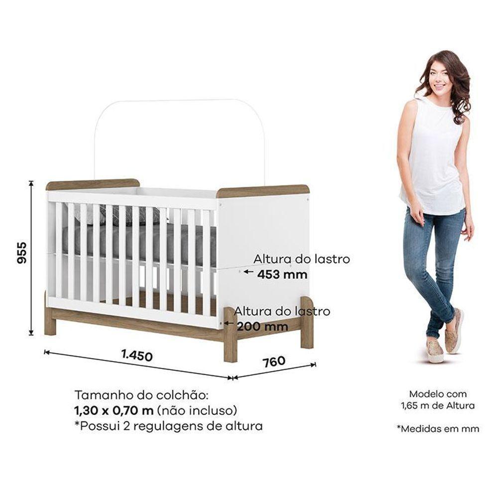 Berço Mini Cama Ternura Branco Jequitibá Hp - Henn - 4