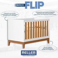 Guarda Roupa Infantil 4 Portas Com Berço Americano Flip Areia Acetinado Savana Com Colchão Gazin - Reller - 7