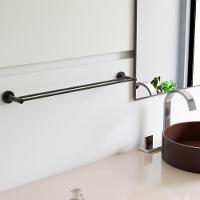 Porta Toalha Toalheiro Duplo Para Banheiro Preto Fosco Atenas 65cm - 3