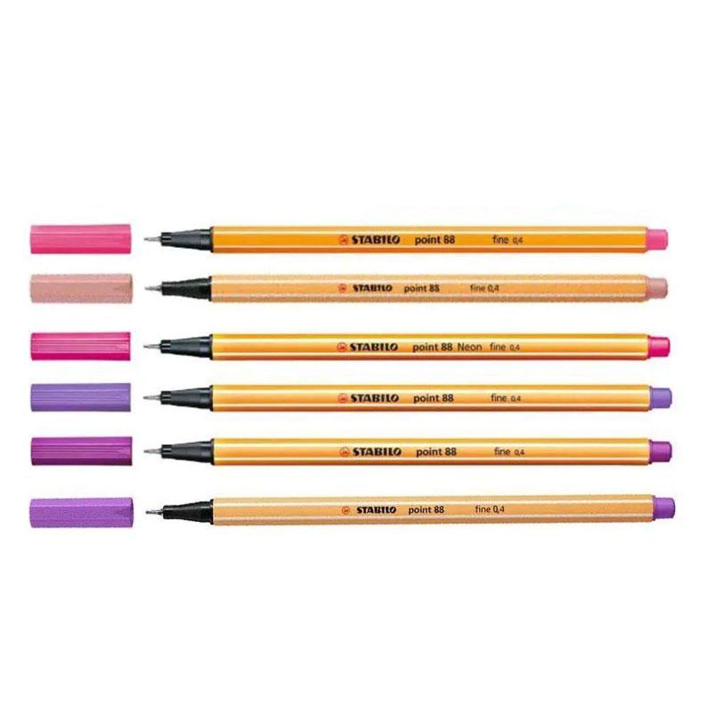 Caneta Fineliner 0.4mm Point 88 6 Tons De Rosa E Roxo - Stabilo - 2