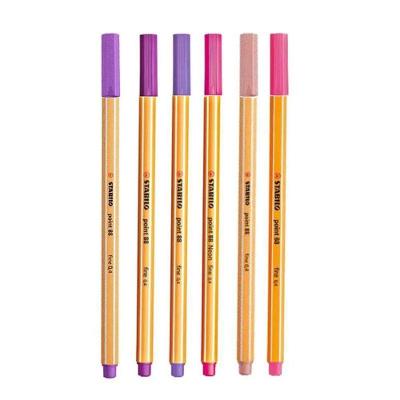 Caneta Fineliner 0.4mm Point 88 6 Tons De Rosa E Roxo - Stabilo