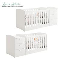Berço Multifuncional Atlanta E Cômoda Infantil Mississipi Henn Branco Ambiente Fosco Com Colchão Gazin - Reller - 2