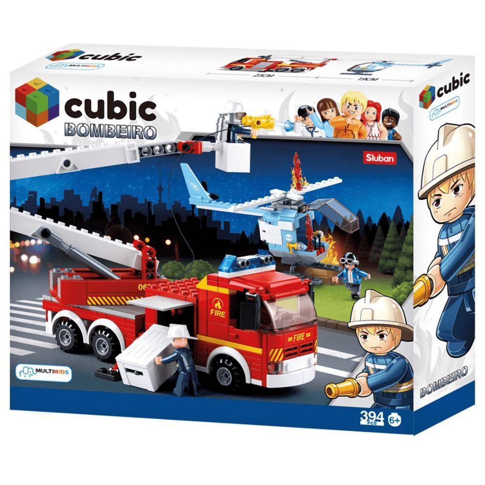 Blocos De Montar Cubic Caminhão Escada Para Incêndios - 394 Peças - Multikids - 1