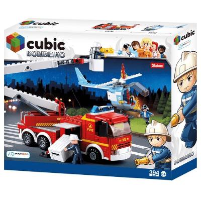 Blocos De Montar Cubic Caminhão Escada Para Incêndios - 394 Peças - Multikids