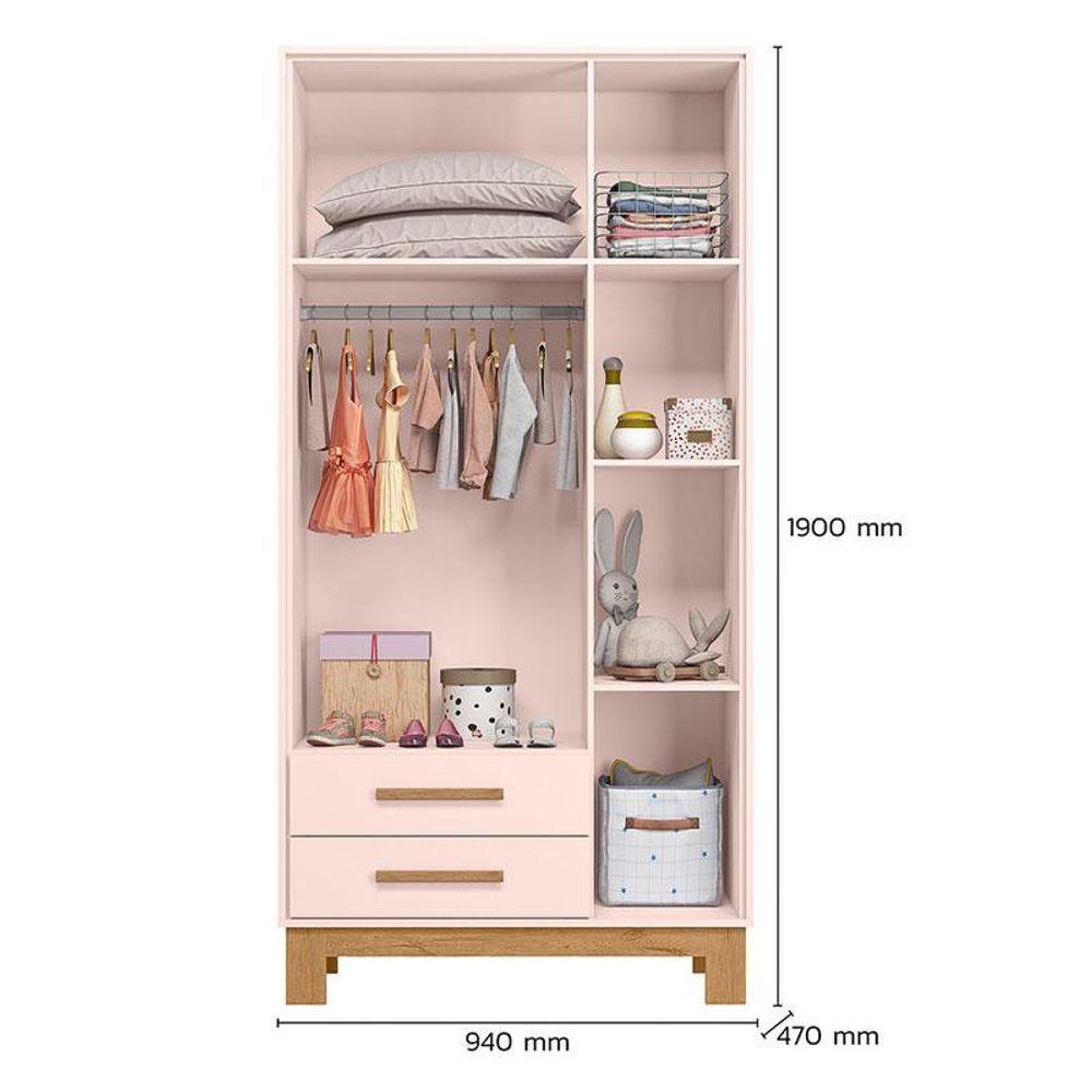 Quarto De Bebê Q Encanto Slim Rosa Acetinado Com Colchão Tend Tudo - Qmovi - 5