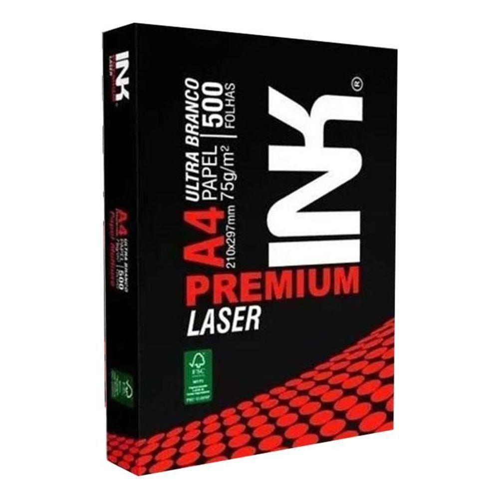 Papel Sulfite A4 75g 500 Folhas Premium Laser Branco - Ink - 1