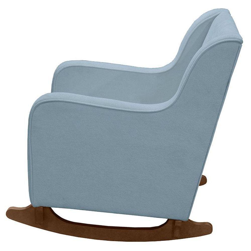 Poltrona Amamentação Aquila Plus Com Puff Boucle Azul Claro - Fratello - 3