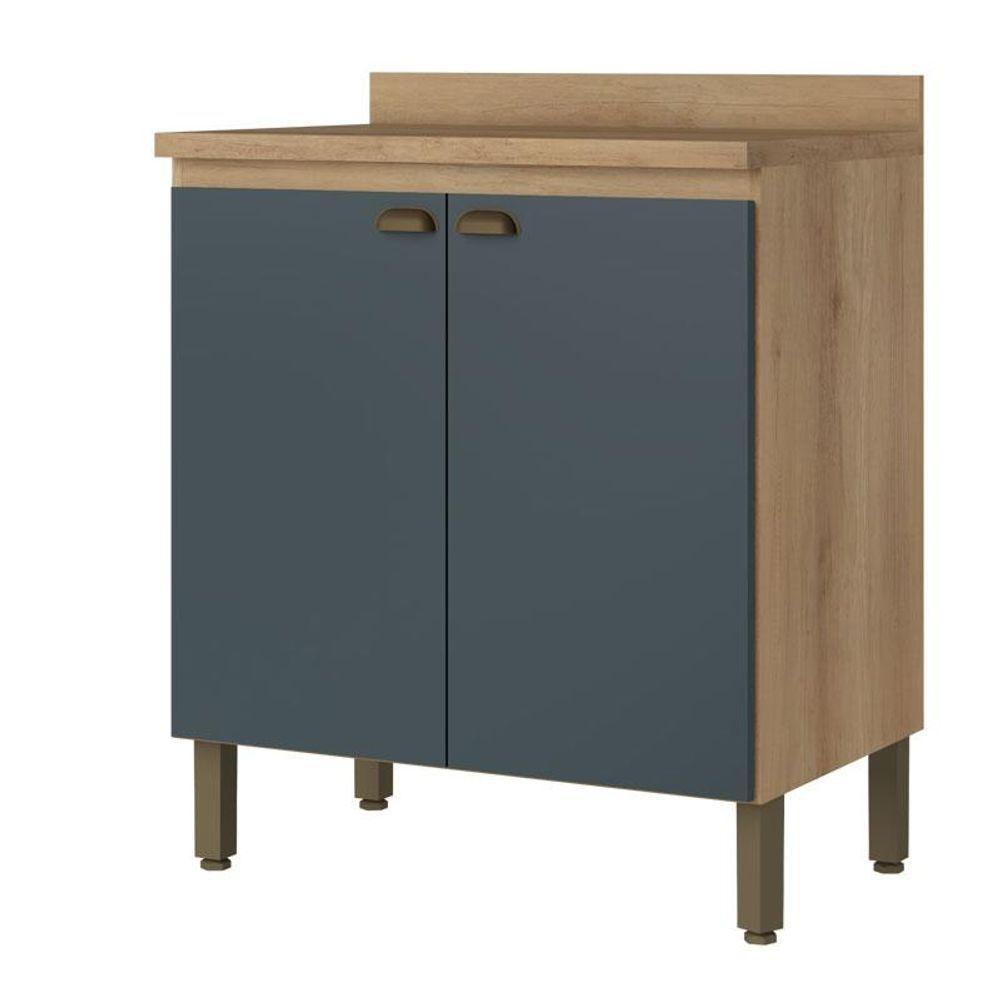 Balcão 80 Cm 2 Portas Finesse Capuccino Azul - Thb - 1