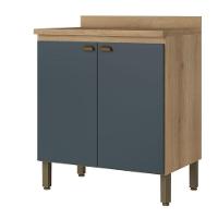 Balcão 80 Cm 2 Portas Finesse Capuccino Azul - Thb - 1