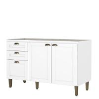 Balcão De Cozinha 120 Cm 2 Portas E 3 Gavetas Sem Tampo Classy Branco - Thb - 1
