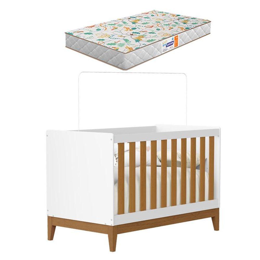 Berço Americano Flip Branco Acetinado Savana Com Colchão Gazin - Reller - 1