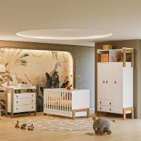 Quarto De Bebê Ambiente Fantasia Branco Acetinado - Qmovi - 1