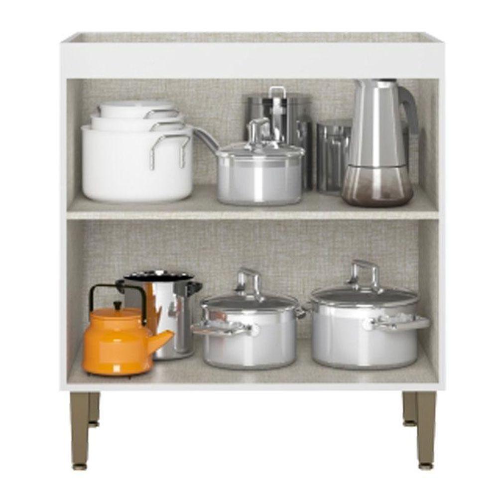 Balcão 80 Cm 2 Portas Sem Tampo Classy Branco - Thb - 2