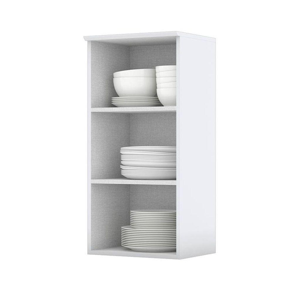 Balcão Com Tampo Nature E Armário 40cm Com Armário 1 Porta 80cm Americana Branco Hp - Henn - 6