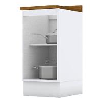 Balcão Com Tampo Nature E Armário 40cm Com Armário 1 Porta 80cm Americana Branco Hp - Henn - 5