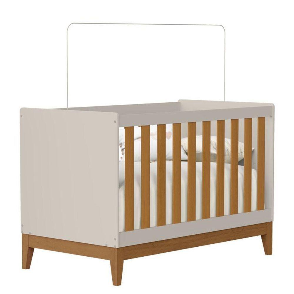 Guarda Roupa Infantil 3 Portas Com Berço Americano Flip Branco Acetinado Savana Com Colchão Ortobom - Reller - 5
