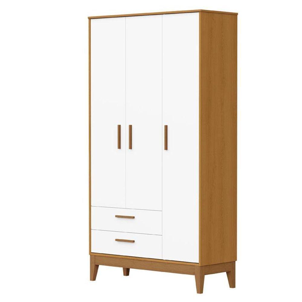 Guarda Roupa Infantil Flip 3 Portas Com Berço Americano Flip Branco Acetinado Savana - Reller - 2