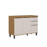 Balcão De Cozinha Com Tampo 2 Ptas 3 Gav Serena Bertolini Lunar Grey/carvalho Xingu - 1