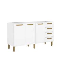 Balcão De Aço 3 Portas 4 Gavetas Branco Bella Bertolini Branco - 1