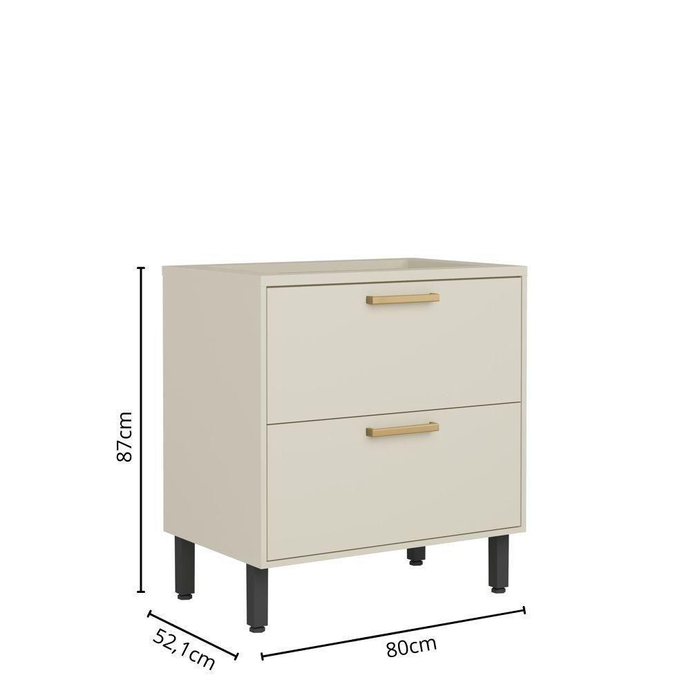 Balcão Cooktop Gavetão E Porta Basculante Arenas Bertolini Areia - 2