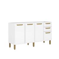 Balcão De Cozinha Em Aço 160cm 4 Ptas 2 Gav Bella Bertolini Branco - 1