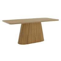 Mesa De Jantar Olivia 200 Cm Canto Arredondado Com Vidro Nature - Henn - 1