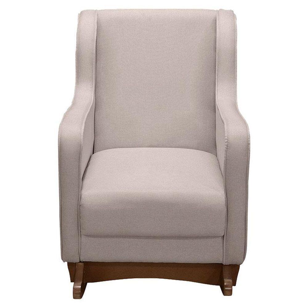 Poltrona Amamentação Aquila Plus Com Puff Linho Bege - Fratello - 2