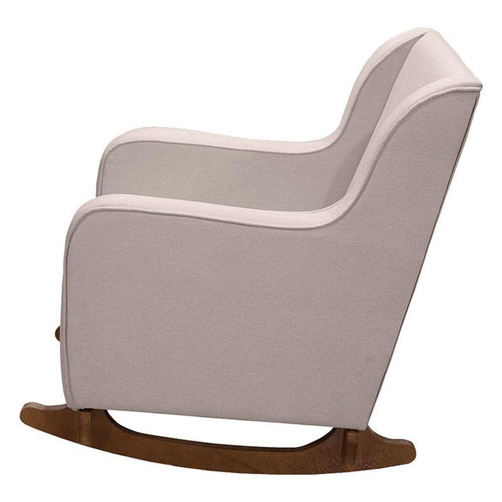 Poltrona Amamentação Aquila Plus Com Puff Linho Bege - Fratello - 3