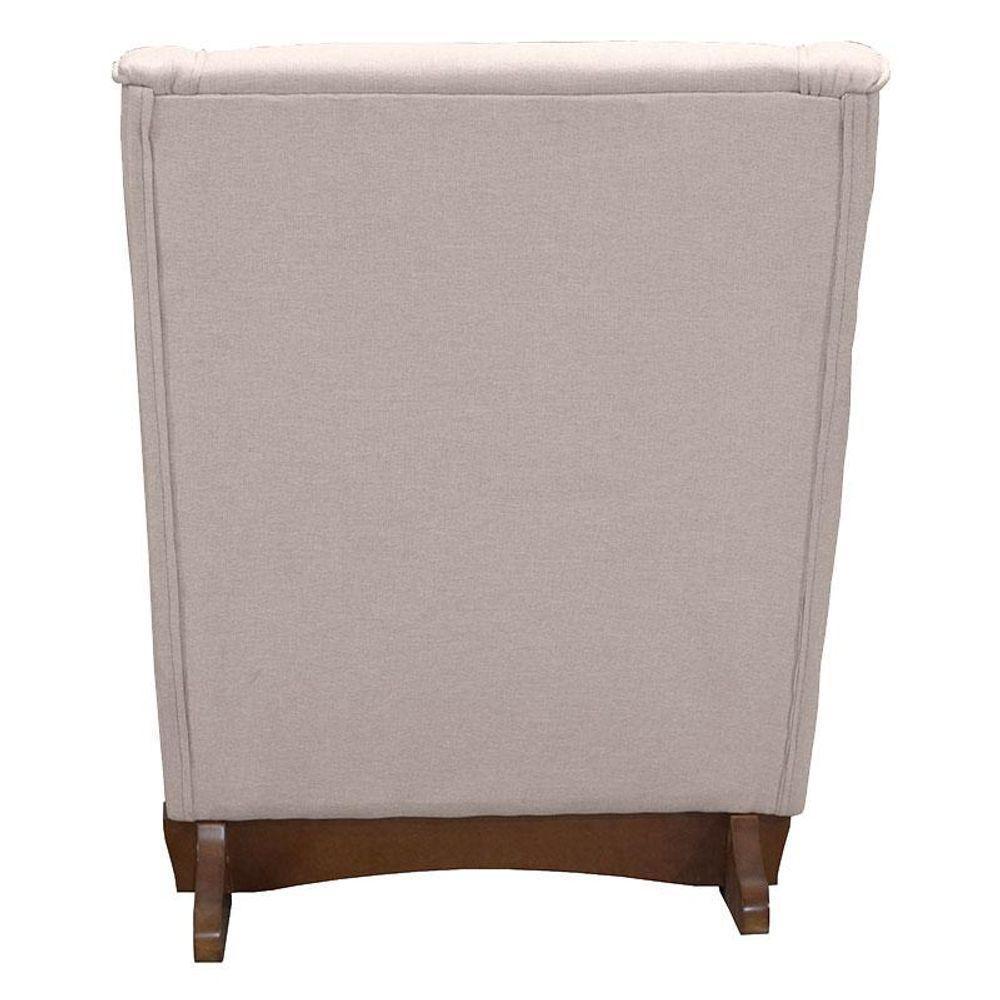 Poltrona Amamentação Aquila Plus Com Puff Linho Bege - Fratello - 4