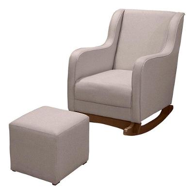 Poltrona Amamentação Aquila Plus Com Puff Linho Bege - Fratello