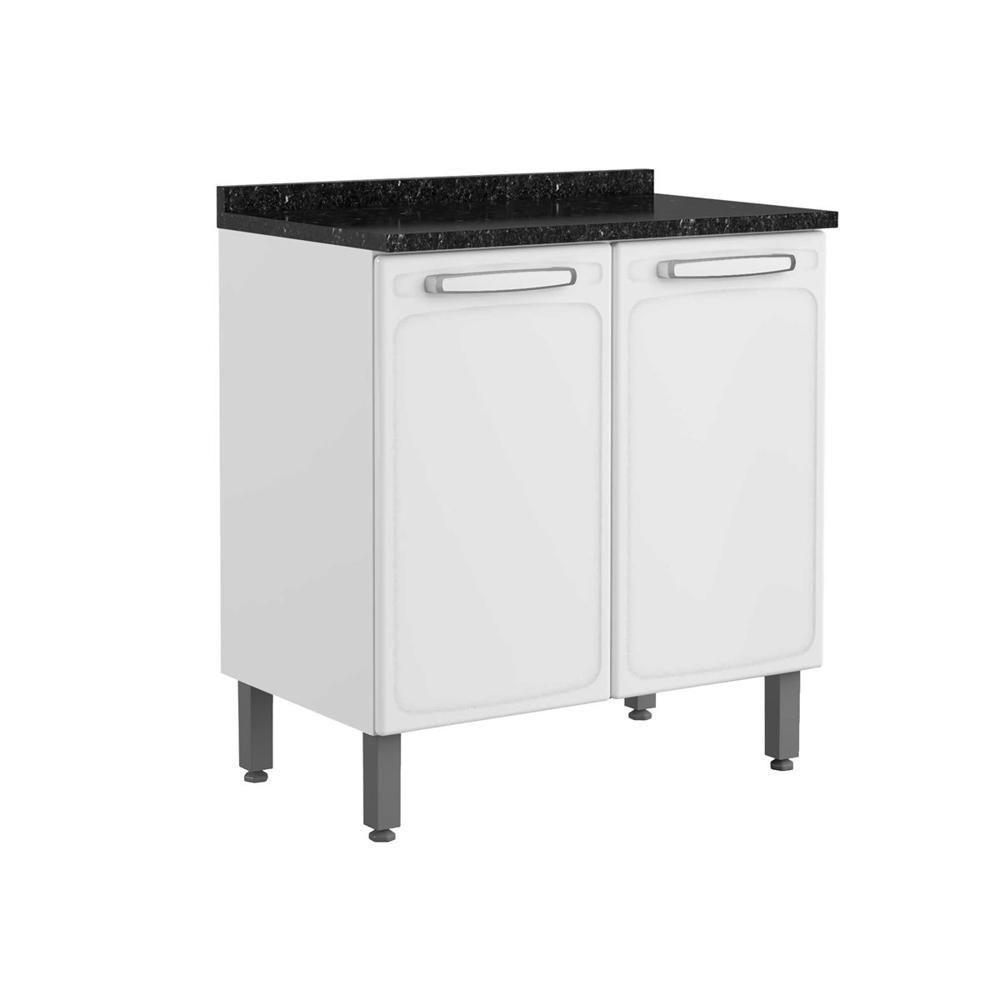 Balcão De Aço Com Tampo 2 Portas Branco Evidence Bertolini Branco - 1