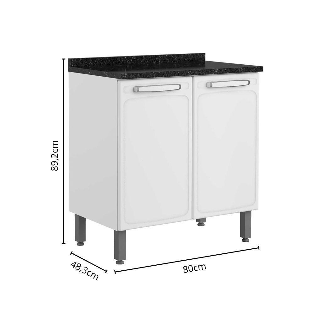 Balcão De Aço Com Tampo 2 Portas Branco Evidence Bertolini Branco - 2