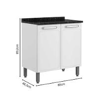 Balcão De Aço Com Tampo 2 Portas Branco Evidence Bertolini Branco - 2