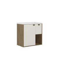 Balcão Para Banheiro Com Pia 1 Porta 1gaveta Areia Bertolini Areia/carvalho - 2