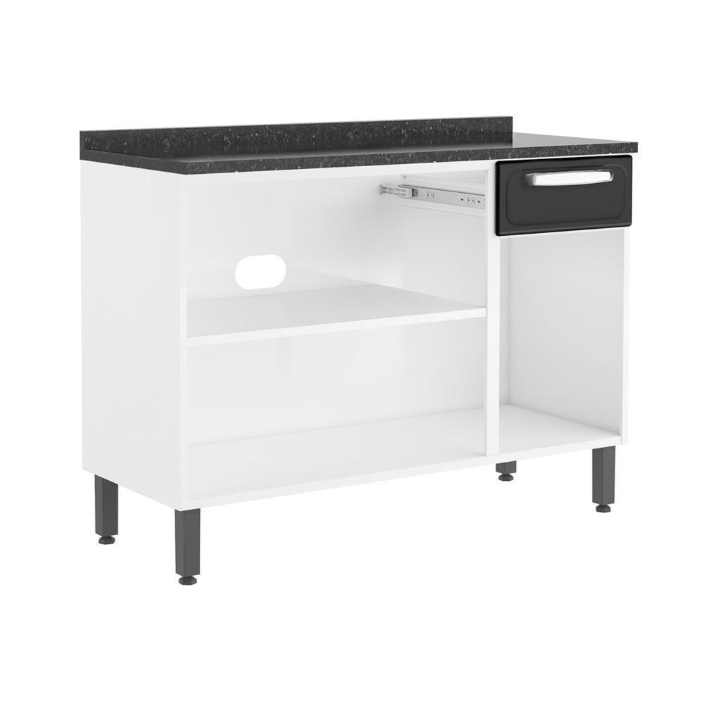 Balcão De Aço 3 Portas 1 Gav Preto Branco Evidence Bertolini Branco/preto - 3