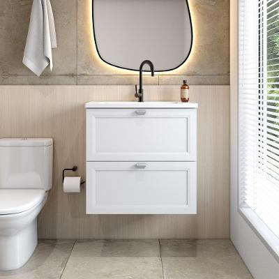 Balcão Para Banheiro Com Pia E 2 Gavetas Branco Bertolini Branco