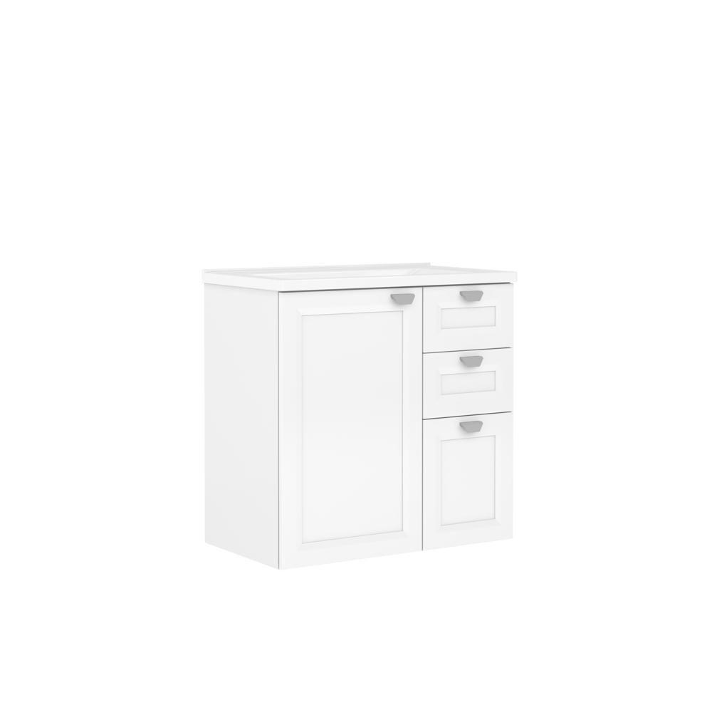 Balcão Banheiro Com Pia 2 Portas 2 Gavetas Branco Bertolini Branco - 2