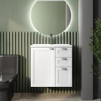 Balcão Banheiro Com Pia 2 Portas 2 Gavetas Branco Bertolini Branco - 1