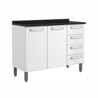 Balcão De Aço Tampo 3 Portas 4 Gav Branco Evidence Bertolini Branco - 1