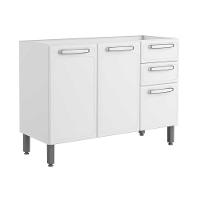 Balcão De Aço 3 Portas 2 Gavetas Branco Evidence Bertolini Branco - 1