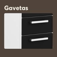 Balcão De Aço Tampo 3 Portas 4gavetas Preto Branco Bertolini Branco/preto - 5