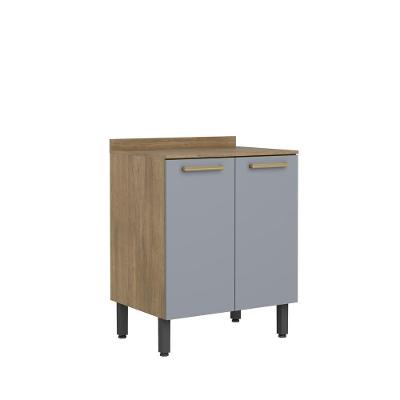 Balcão Pequeno Com Tampo 2 Portas Grey Sky Axé Bertolini Cinza/carvalho