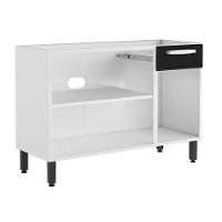 Balcão De Aço 3 Portas 1 Gaveta Preto Evidence Bertolini Branco/preto - 3