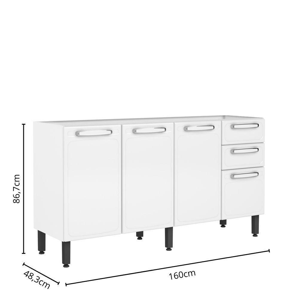 Balcão De Aço 4 Portas 2 Gavetas Branco Evidence Bertolini Branco - 2