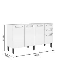 Balcão De Aço 4 Portas 2 Gavetas Branco Evidence Bertolini Branco - 2