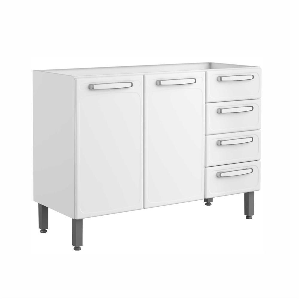 Balcão De Aço 2 Portas 4 Gavetas Branco Evidence Bertolini Branco - 1