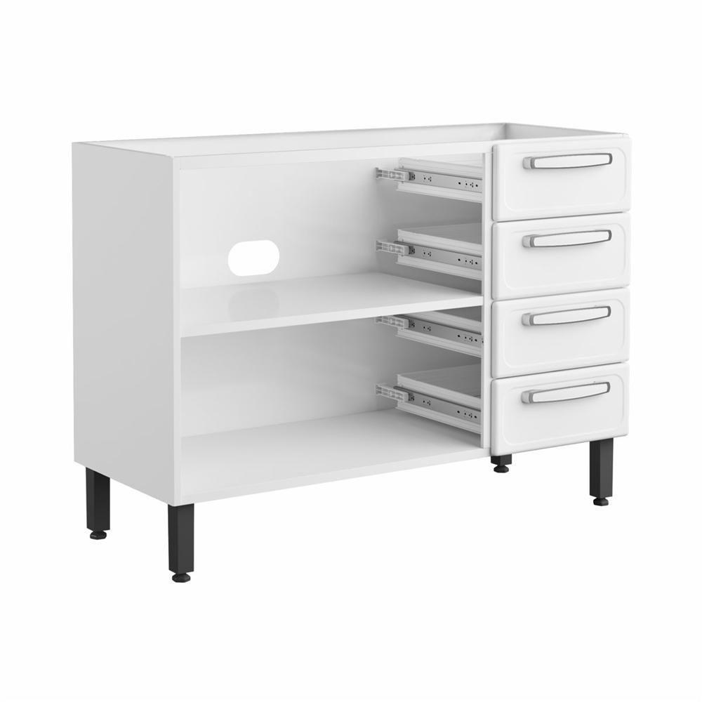 Balcão De Aço 2 Portas 4 Gavetas Branco Evidence Bertolini Branco - 3