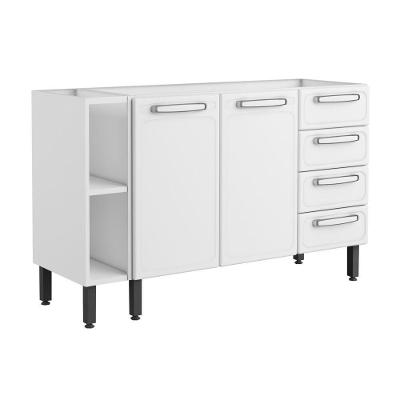 Balcão De Aço 2 Portas 4 Gavetas 2 Nichos Branco Bertolini Branco